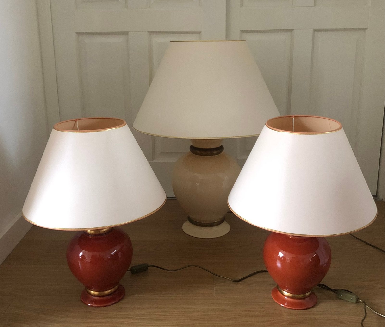 3 X Le Dauphin vloerlamp / tafellamp | jaren 60 / 70, Ophalen, Keramiek, E27 (groot), Zo goed als nieuw