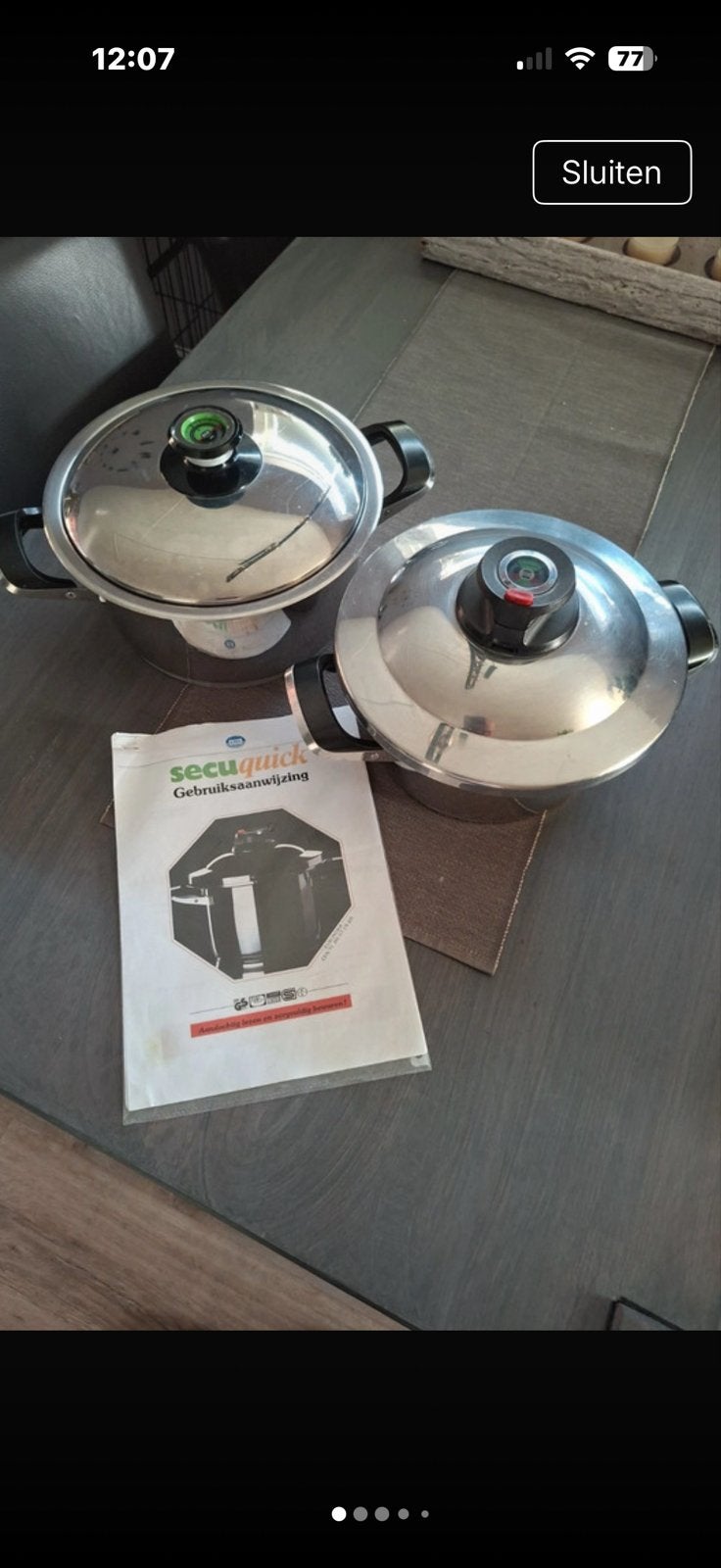 AMCSecuquick Snelkookpannen Set - Zo goed als nieuw, Huis en Inrichting, Keuken | Potten en Pannen, Snelkookpan, Met deksel, Ophalen of Verzenden