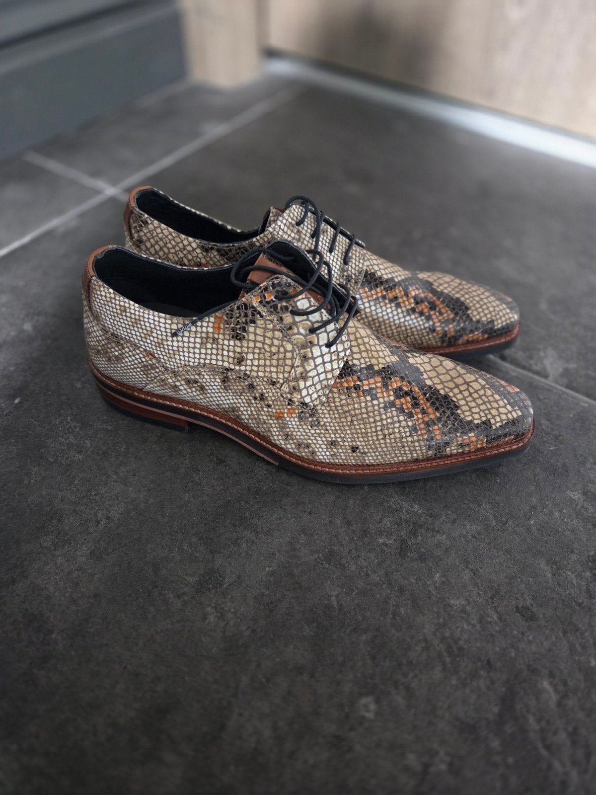 Nette herenschoenen met slangenprint, Overige kleuren, Ophalen of Verzenden, Zo goed als nieuw, Jenszen