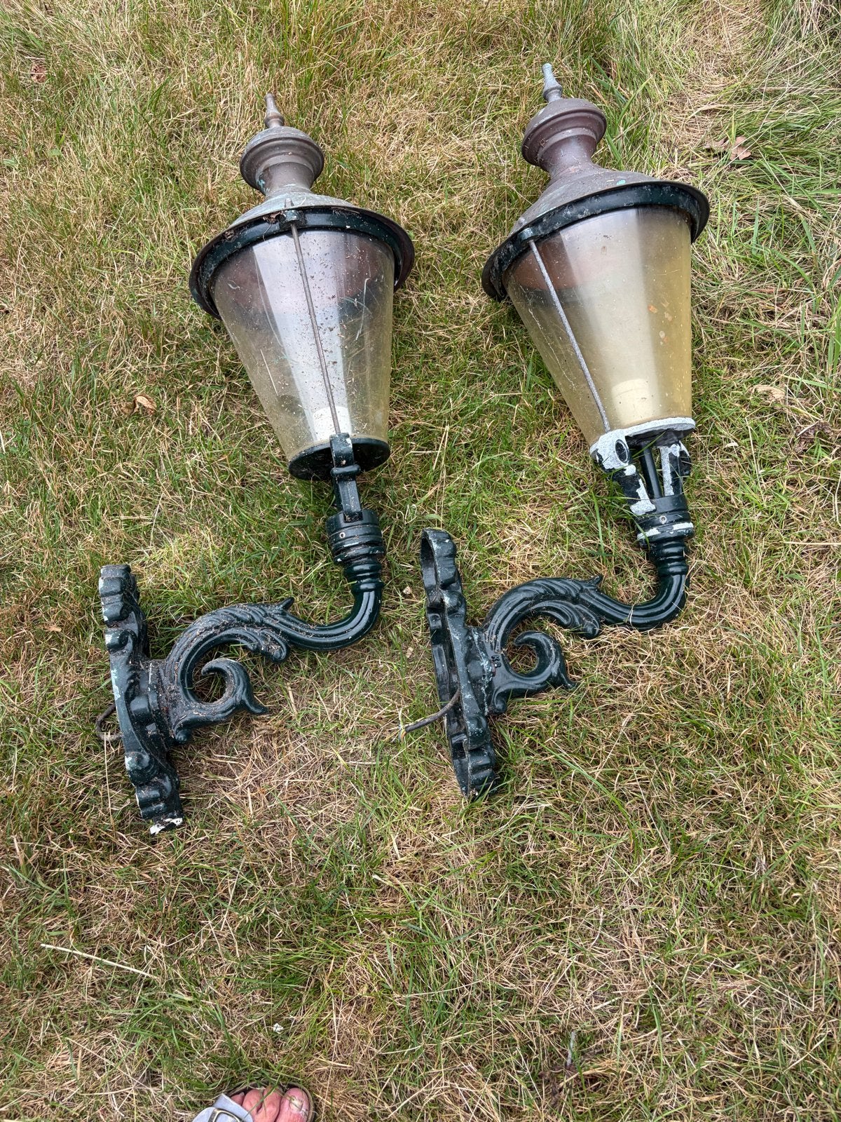 Set van 2 Oude Lantaarns - Totale Hoogte 90 cm, Ophalen of Verzenden