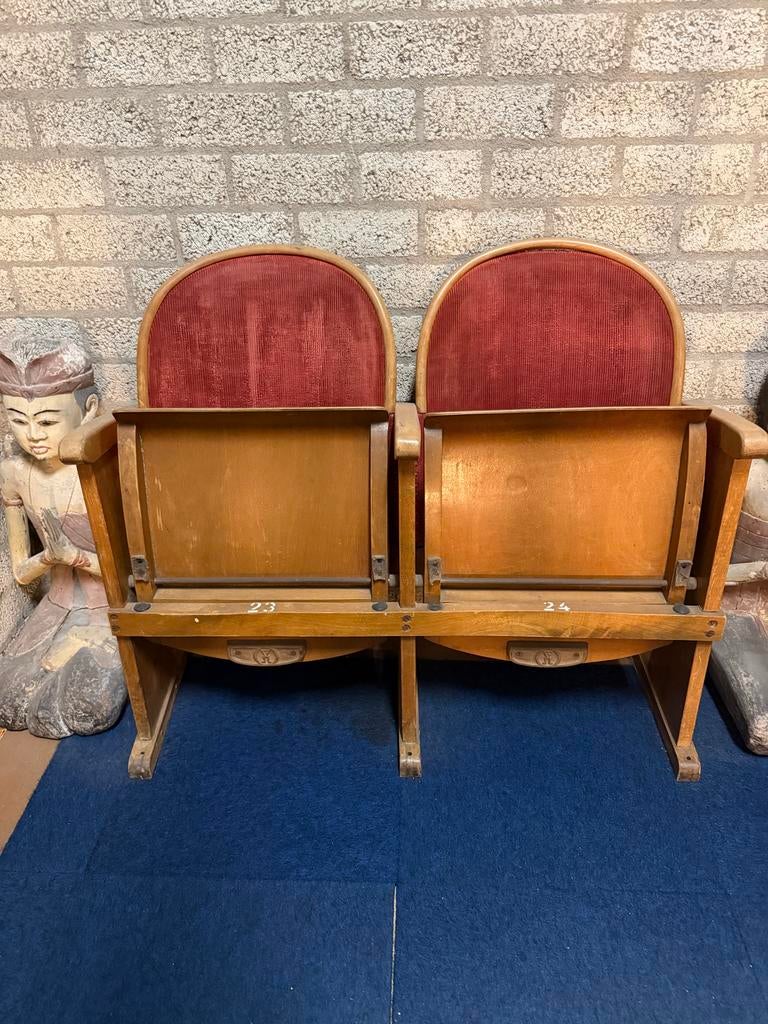 Vintage bioscoopstoelen - set van 2, Antiek en Kunst, Antiek | Meubels | Stoelen en Banken, Ophalen