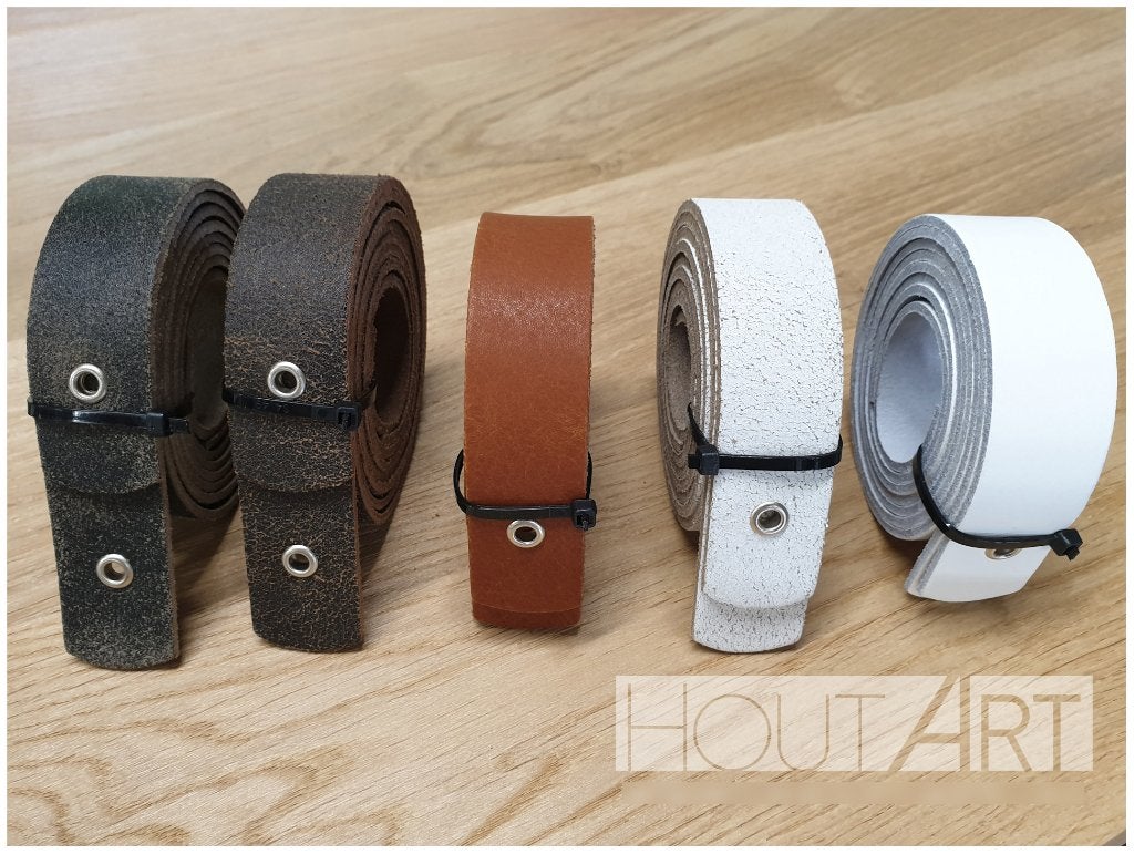 Wandplank steigerhout met leren plankdragers, Info@hout-art.nl, Nieuw, Ophalen of Verzenden, Hoeves 3 in Schijndel