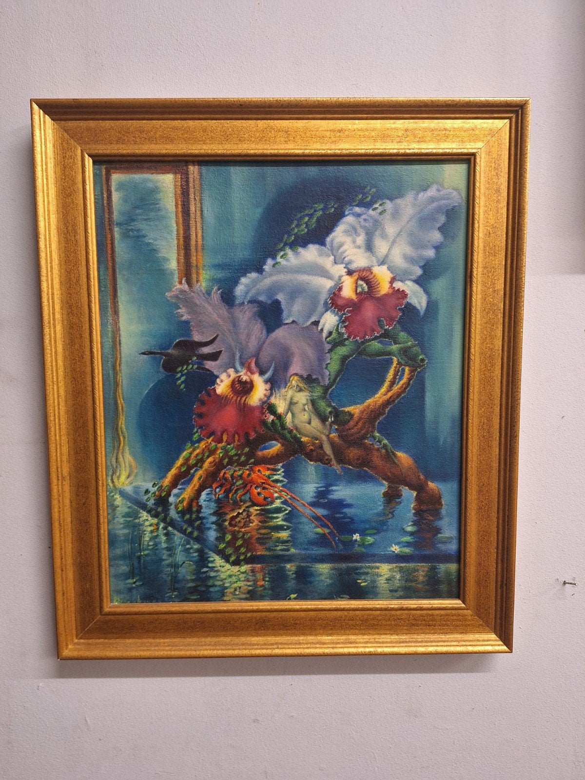 Surrealistisch schilderij,  leerling Toorop, Ophalen of Verzenden