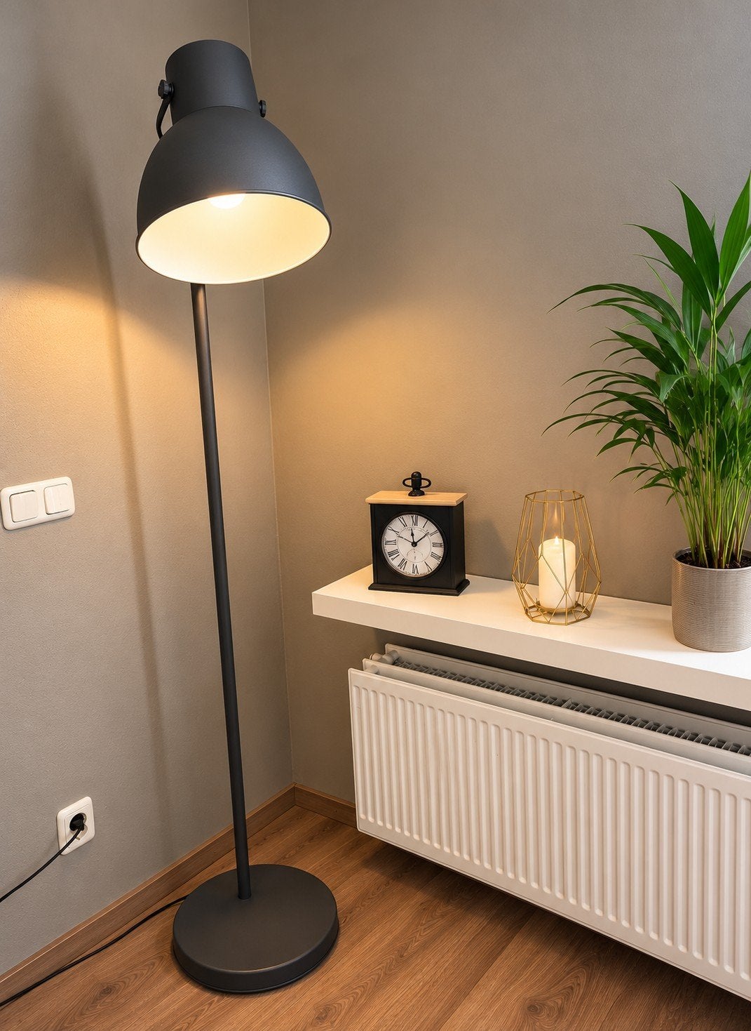 Hektar staande lamp, antraciet - goede staat, Ophalen of Verzenden, Metaal, 150 tot 200 cm