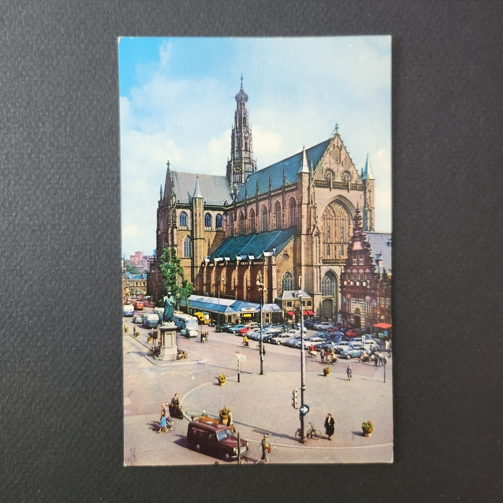 1960 Haarlem St. Bavo - Grote Markt als rotonde en parking, Verzamelen, Verzenden, 1960 tot 1980, Ongelopen, Noord-Holland