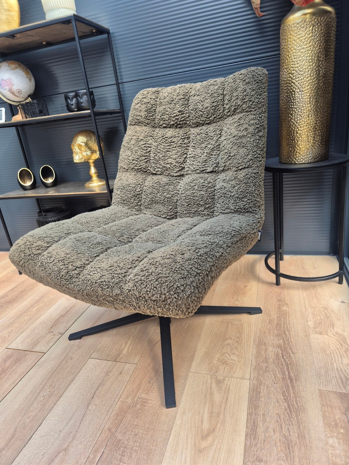 Kaki teddy fauteuile, Ophalen, Zo goed als nieuw, 75 tot 100 cm, 50 tot 75 cm