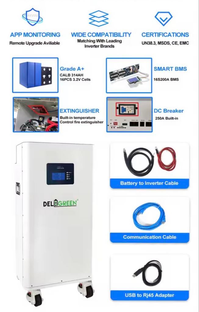 LiFePO4 thuisbatterij – 16kWh / 51.2V / 314Ah Zonnepanelen, Doe-het-zelf en Verbouw, Overige Doe-het-zelf en Verbouw, Verzenden
