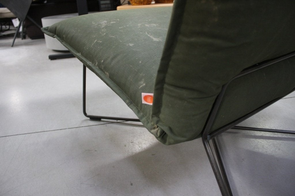 Stoere fauteuil EARL Jess metaal canvas legertent legergroen, Huis en Inrichting, Fauteuils, Ophalen, 75 tot 100 cm, Zo goed als nieuw