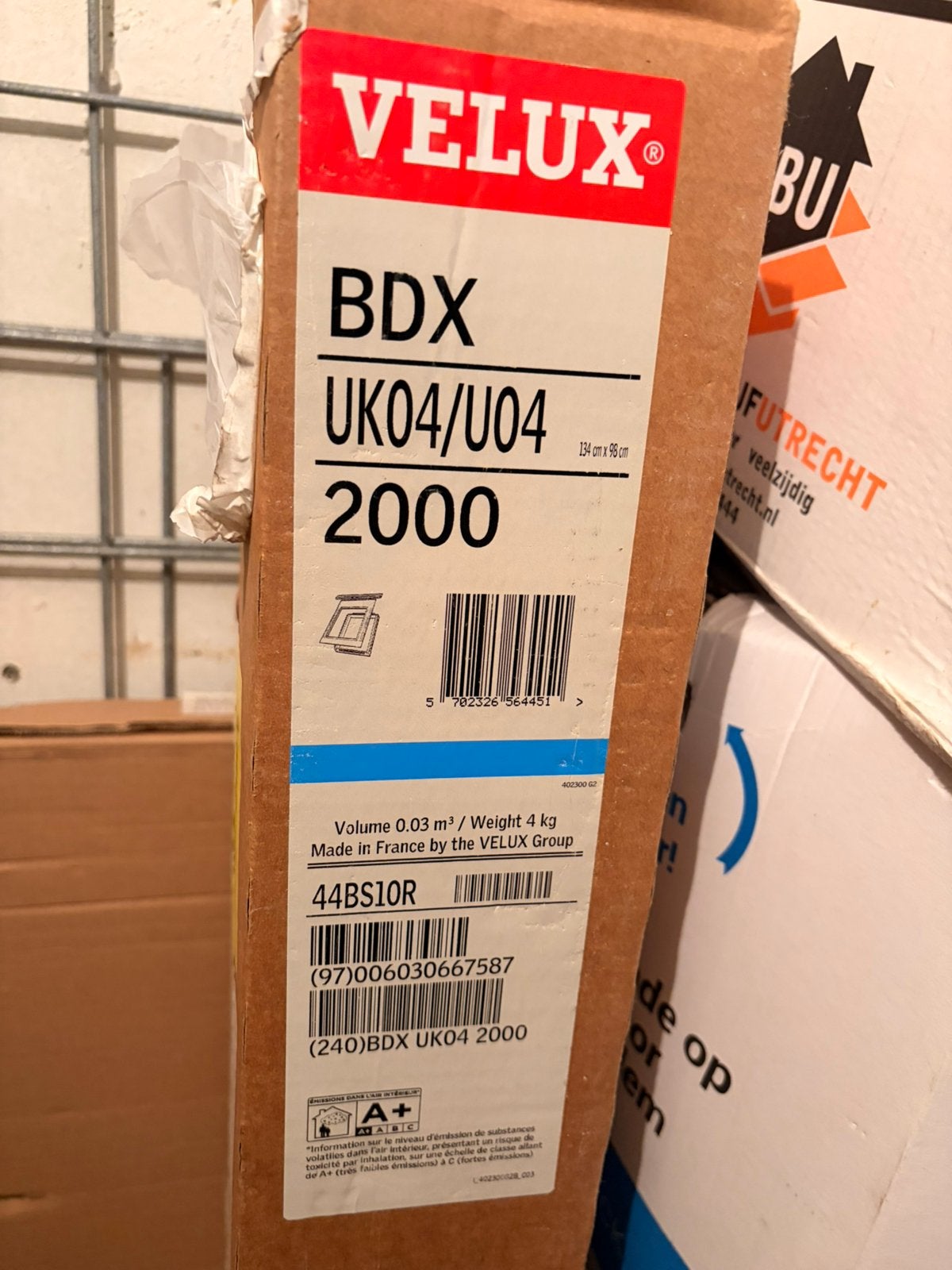 VELUX BDX 2000 UK04/U04 134x98 cm – nieuw in doos, Minder dan 4 cm, Overige materialen, Ophalen of Verzenden, Zo goed als nieuw