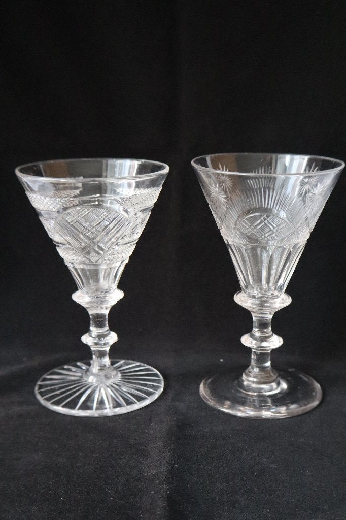 Antieke kristallen wijnglazen Engeland, 1800-1830, Antiek en Kunst, Ophalen of Verzenden