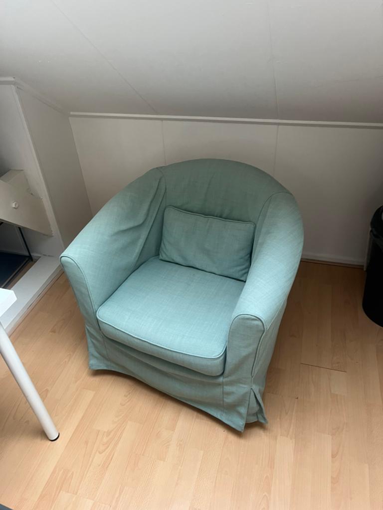 TULLSTA fauteuil lichtgroen, Huis en Inrichting, Fauteuils, Ophalen, Gebruikt, 75 tot 100 cm, Stof