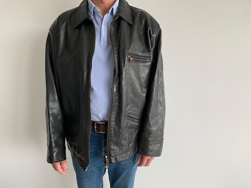 Vintage Mauritius Classic Leather Jacket ZWART, Ophalen of Verzenden, Tweedehands, Heren, Jas | leer