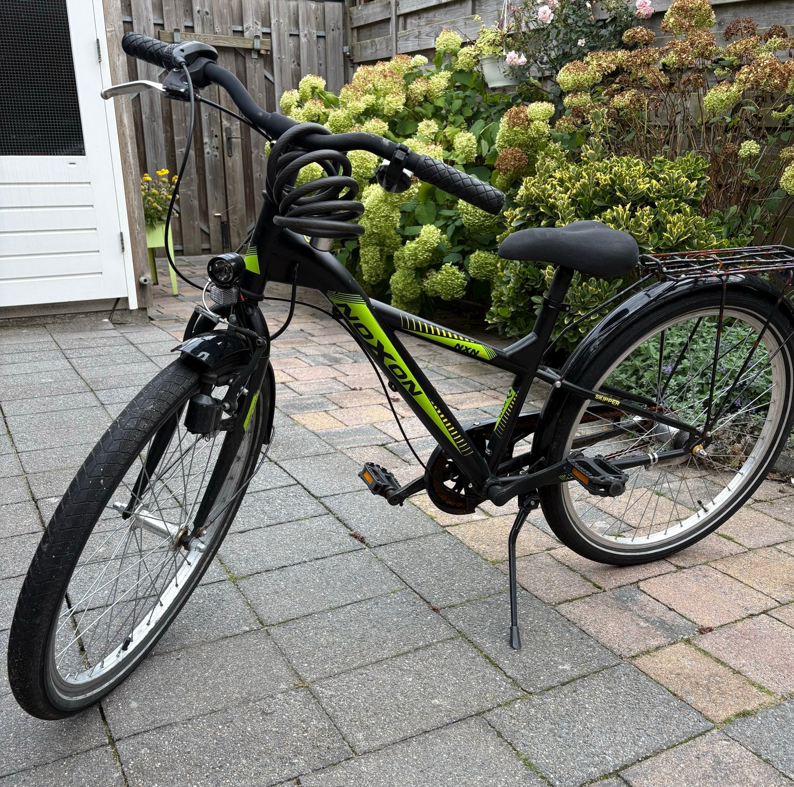 Noxon kinderfiets 20 inch - Zwart/Neon Groen, Ophalen, Gebruikt, Velgrem, 16 tot 20 inch
