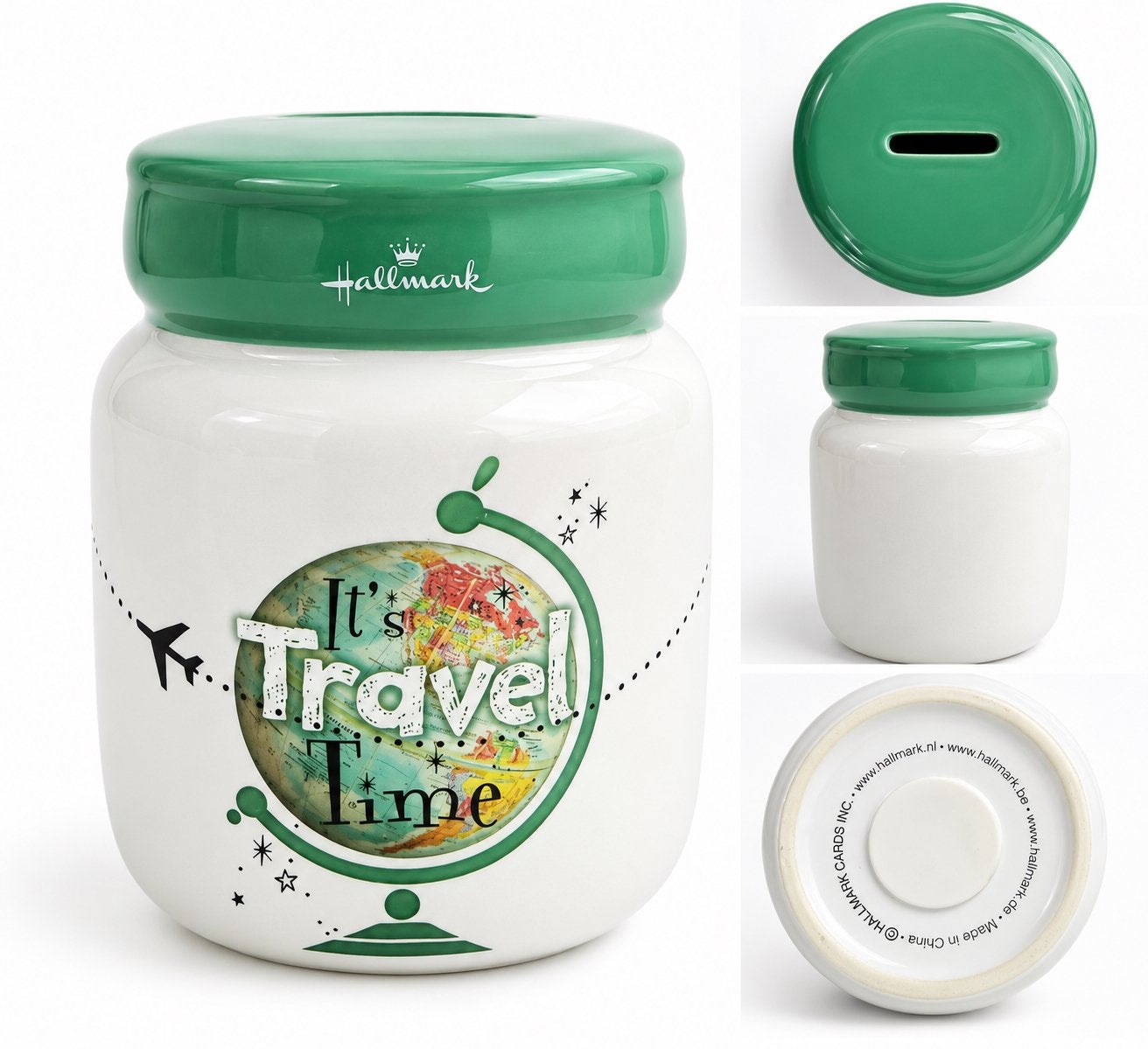 Hallmark "It's Travel Time" spaarpot - keramiek ️, Meerkleurig, Overige stijlen, Ophalen of Verzenden, Zo goed als nieuw
