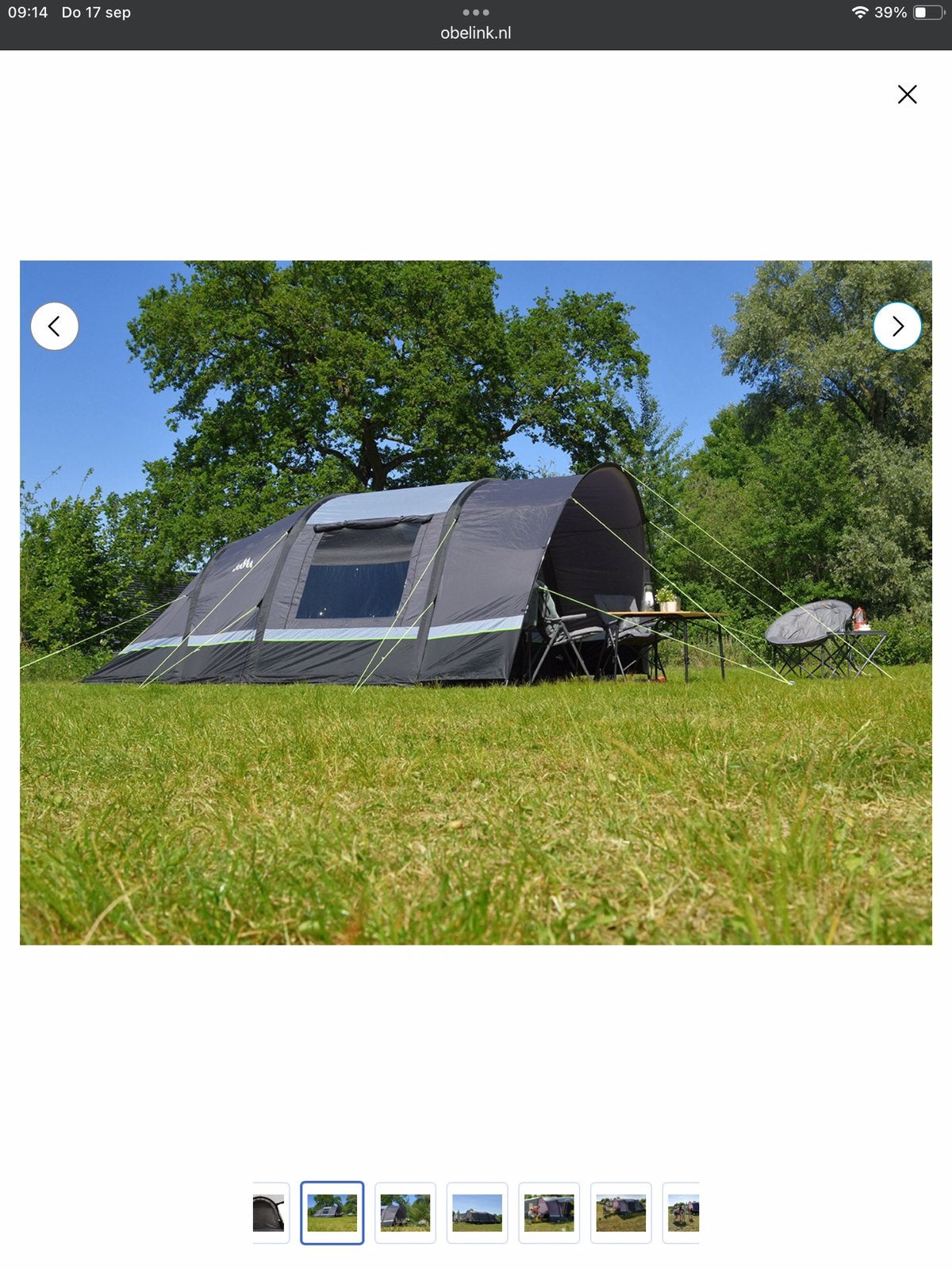 Obelink Columbia 5Easy ir cooldark tent, 10dagen gebruikt, Ophalen of Verzenden, Nieuw, Tot en met 5