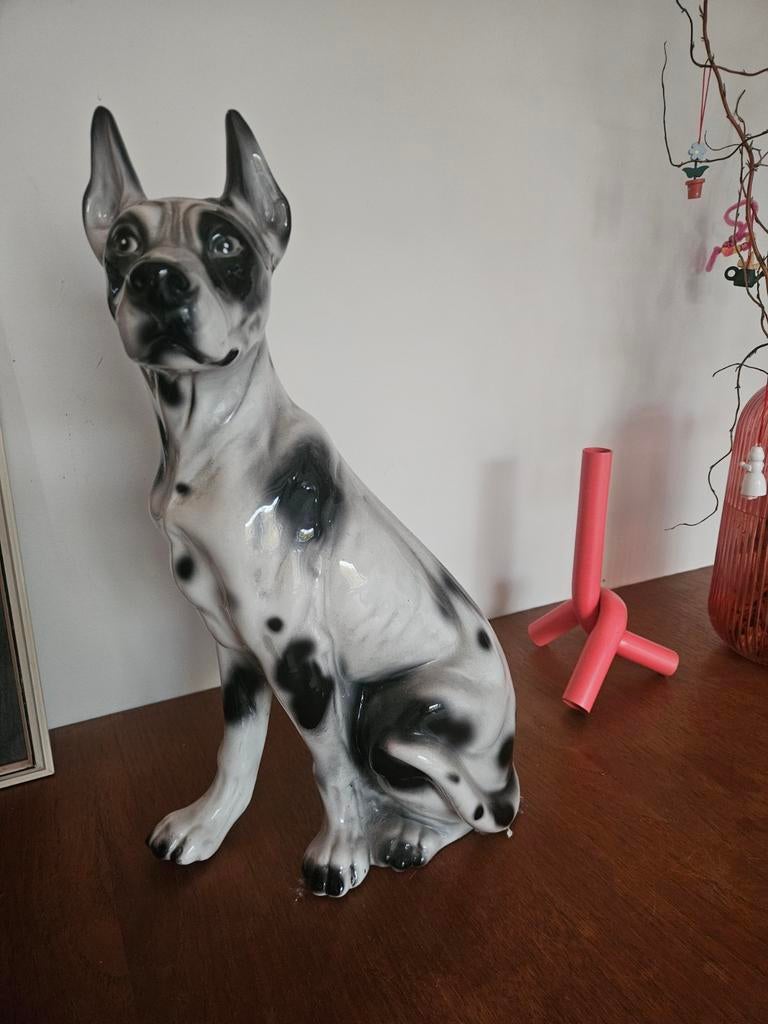 Keramische hond vintage hollywood regency, Ophalen of Verzenden, Zo goed als nieuw, Dier