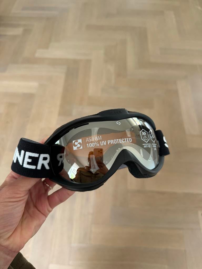 Skibril Sinner Toxic Goggle, Zwart - Oranje Spiegel Lens, Ophalen of Verzenden, Nieuw, Overige typen