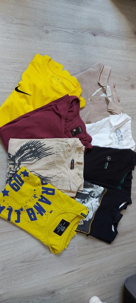 8 heren T-shirts en overhemden - Maat XL diverse merken, Kleding | Heren, T-shirts, Overige kleuren, Maat 56/58 (XL), Ophalen of Verzenden