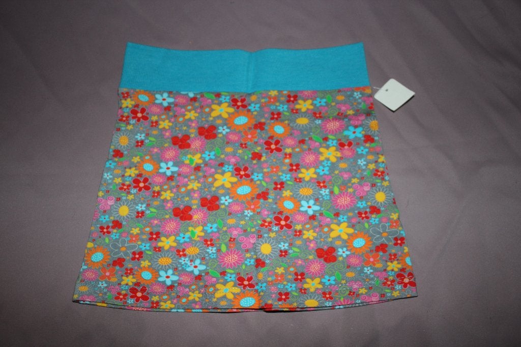 Handgemaakte A-Lijn meisjes rok bloemen print blauw 104 #35, Kinderen en Baby's, Ophalen of Verzenden, Nieuw, Meisje, Jurk of Rok
