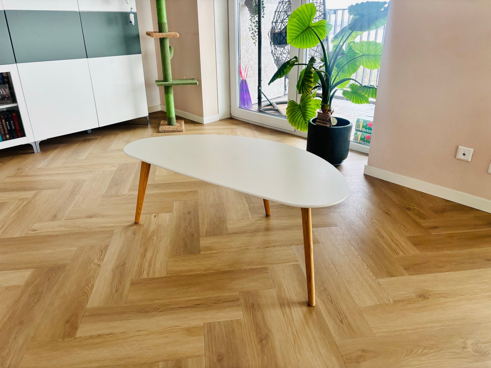 Witte salontafel LEJRE, 60x21 cm, Ophalen, Gebruikt, 100 tot 150 cm, 50 tot 100 cm