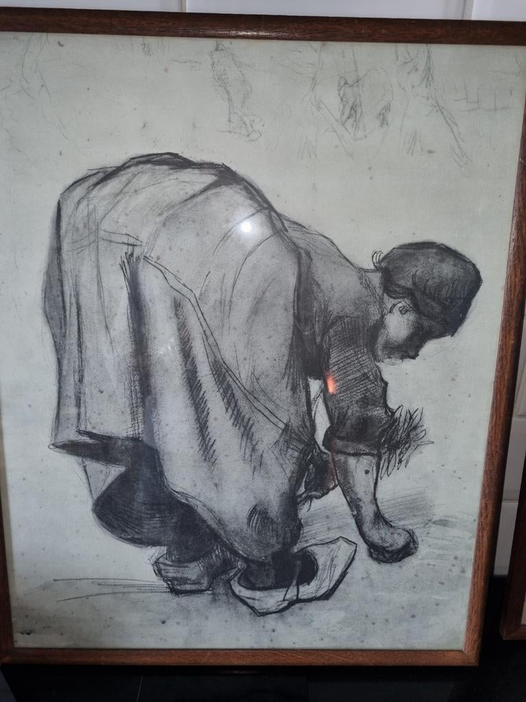 2x Tekening van Gogh, Antiek en Kunst, Kunst | Tekeningen en Foto's, Ophalen of Verzenden
