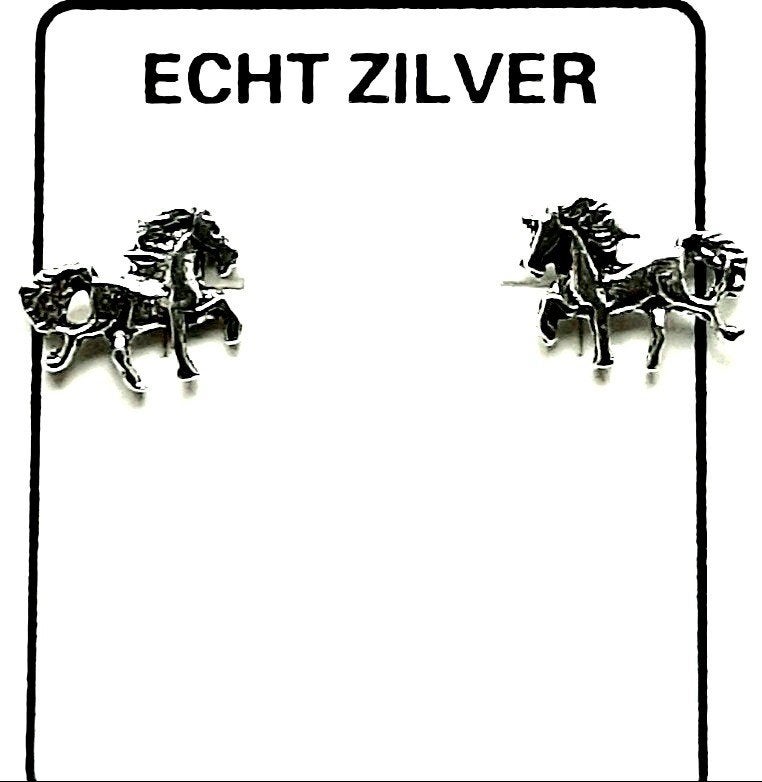 Fijne zilveren paardjes oorknopjes nieuw, Ophalen of Verzenden, Nieuw
