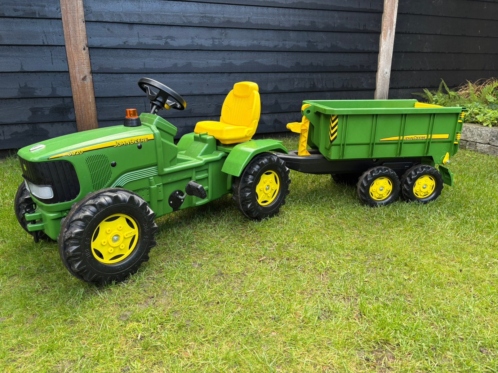 John Deere 6920 traptrekker + container kieper haakarm, Ophalen, Gebruikt, Overige merken, Met kar of aanhanger