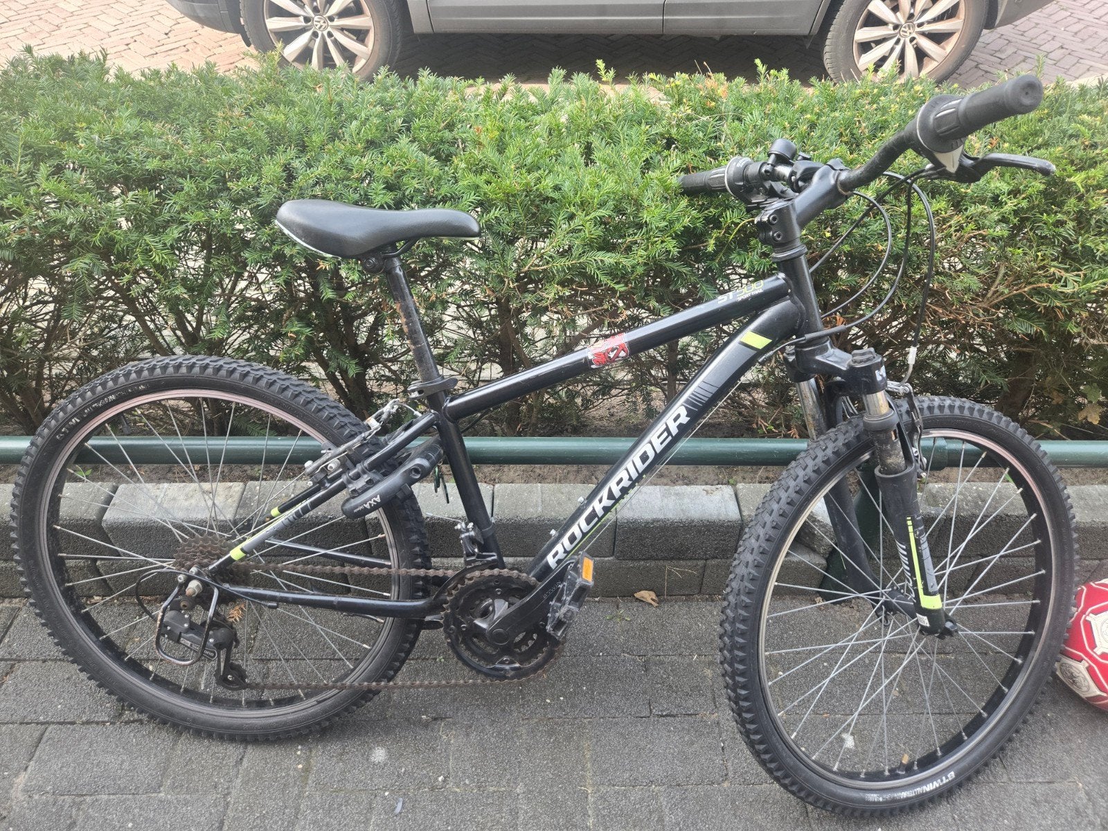 Rockrider mountainbike, zwart, 24 inch, gebruikt
