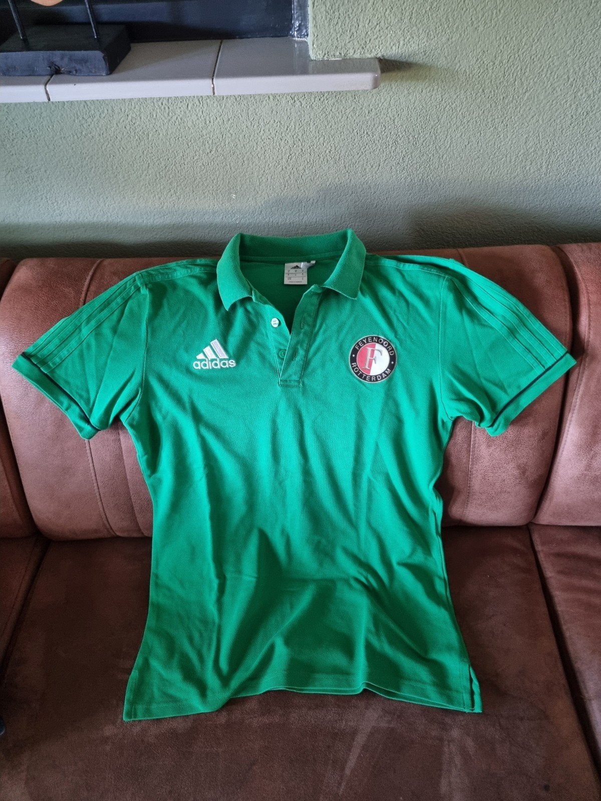 Adidas Feyenoord Polo Groen Maat M, Maat 48/50 (M), Ophalen of Verzenden, Adidas, Voetbal