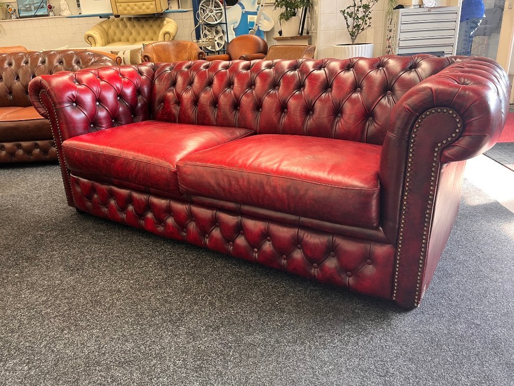 Chesterfield Maarssen Oxblood Leren Chesterfield 3 zits-Bank, Ophalen