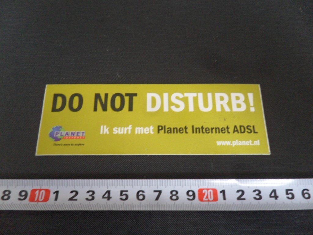 sticker do not disturb ik surf met planet internet adsl, Ophalen, Zo goed als nieuw