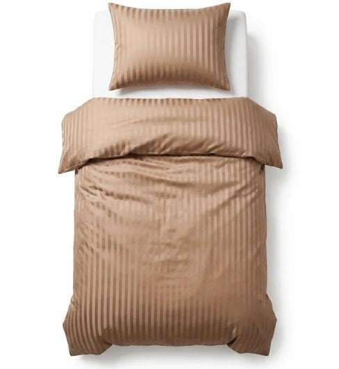 Dekbedovertrek, eenpersoons, taupe, 100% Micropercal (NIEUW), Huis en Inrichting, Dekbedovertrek, Nieuw, Overige merken, Polyester
