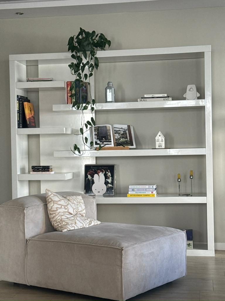 Witte Boekenkast Natuurlijke Houten, Ophalen, 100 tot 150 cm, Zo goed als nieuw, 150 tot 200 cm