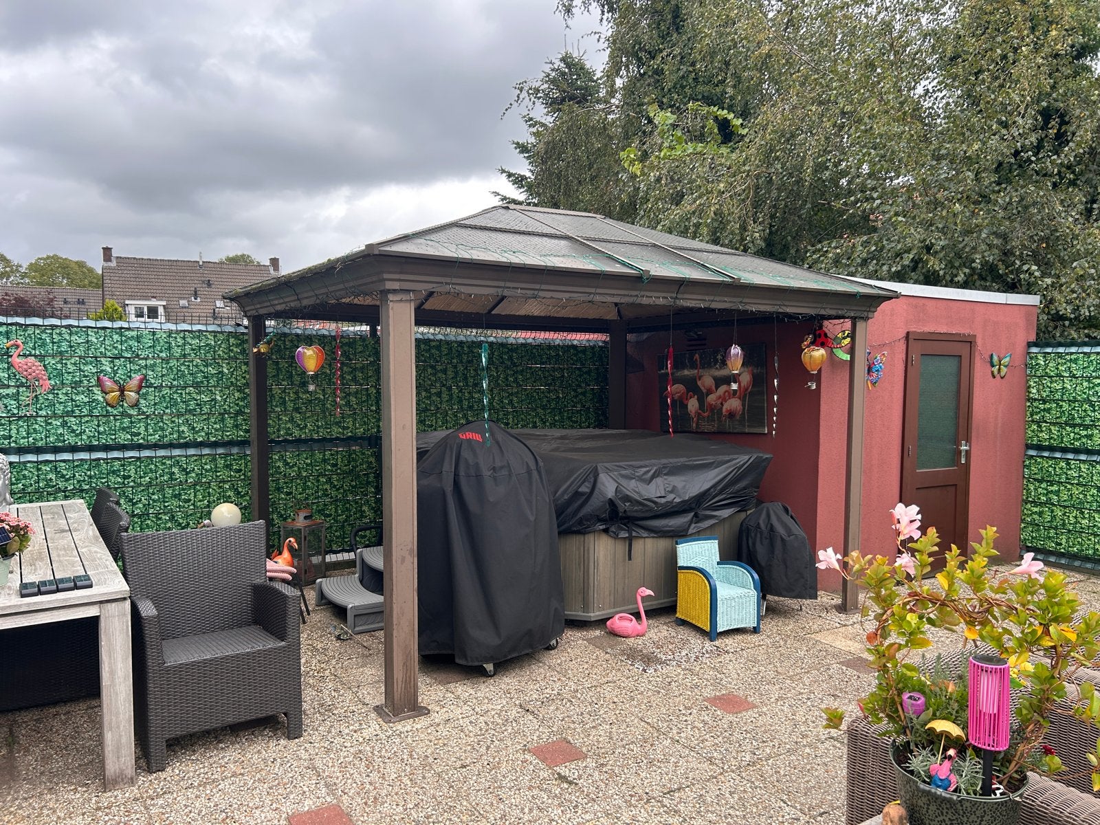 Aluminium paviljoen met hagelschade aan het dak, Tuin en Terras, Ophalen, Gebruikt, Minder dan 5 meter, Paviljoen