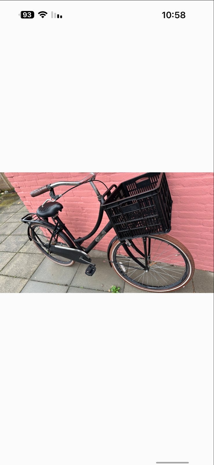 Popal Damesfiets - Zwart, Velgrem, Ophalen, Overige merken, 53 tot 56 cm