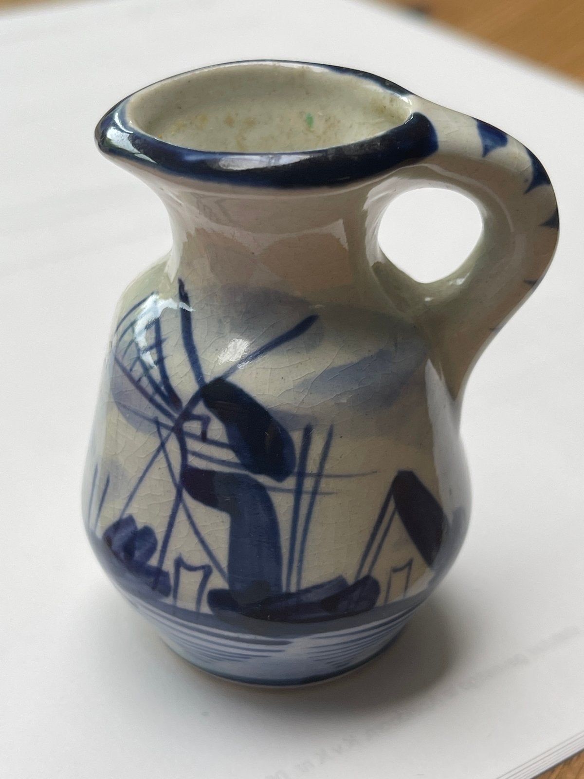 Handgeschilderde Delfts Blauwe Miniatuur Kan, Antiek en Kunst, Ophalen of Verzenden