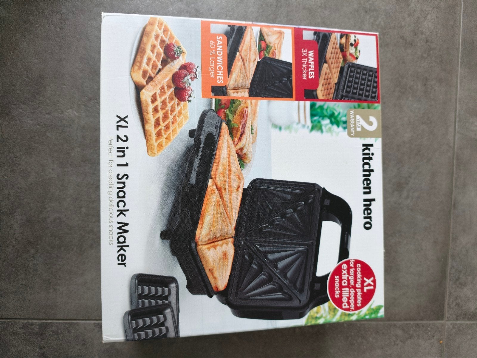 Kitchen Hero XL 2-in-1 Snack Maker: Wafel- & Tosti-ijzer, Ophalen of Verzenden, Nieuw
