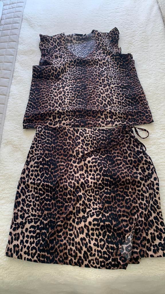 Setje rok en top panterprint XS/S nieuw., Kleding | Dames, Rokken, Overige kleuren, Nieuw, Ophalen of Verzenden, Maat 34 (XS) of kleiner