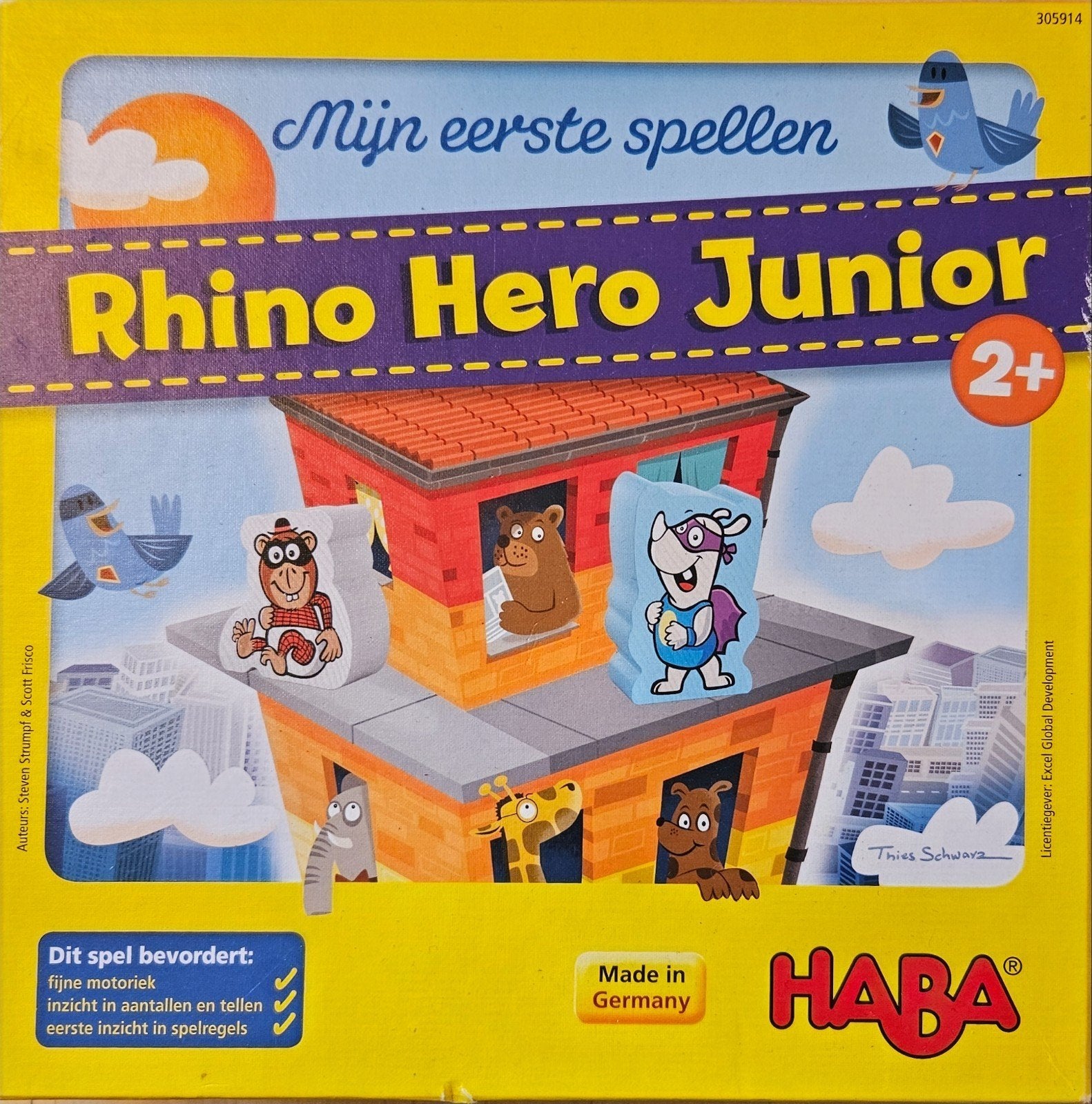 HABA Mijn Eerste Spellen: Rhino Hero Junior - Compleet, Een of twee spelers, Ophalen, Gebruikt, HABA