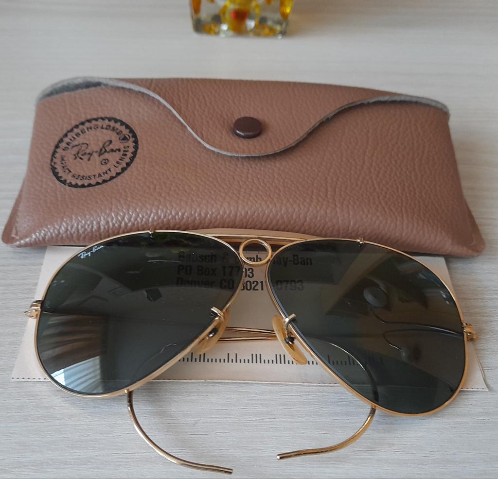 Vintage ray ban zonnebril outdoorsman shooter B&L glazen 62-, Ophalen, Zonnebril, Zo goed als nieuw, Ray-Ban