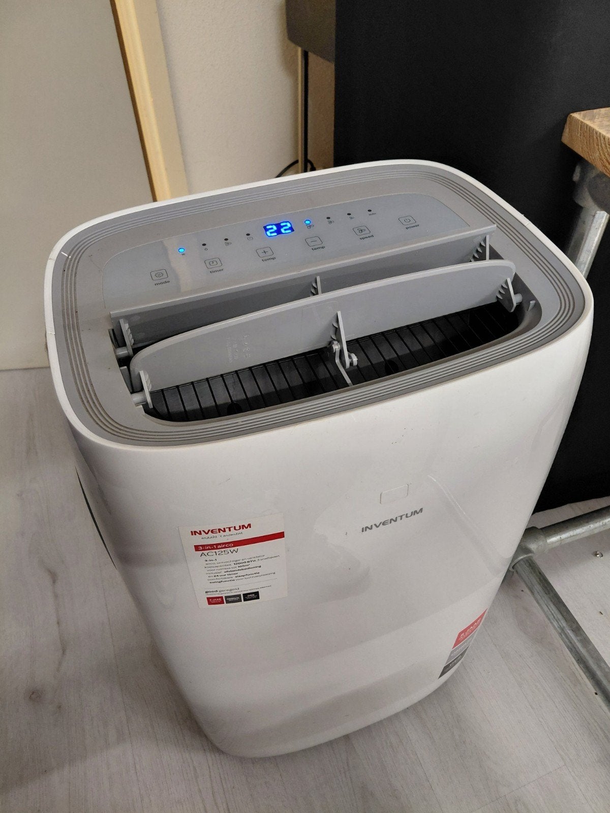 Inventum ac125w mobiele airco, Witgoed en Apparatuur, Ophalen, Timer, 3 snelheden of meer, Zo goed als nieuw