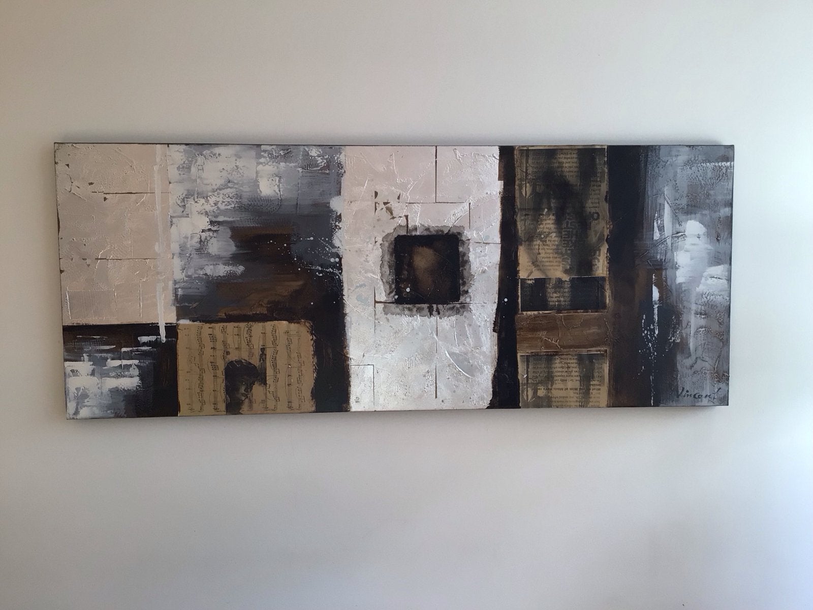 Modern Abstract Schilderij - Uniek Kunstwerk voor uw Interie, Abstract, Ophalen of Verzenden, Gesigneerd, Gemengde techniek