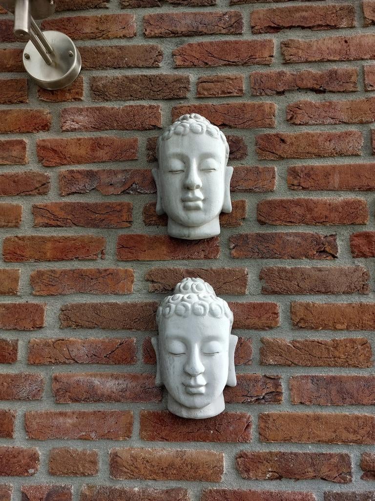 2 stuks Tuin Boeddha Hoofden - Decoratieve Beelden, Tuin en Terras, Ophalen of Verzenden