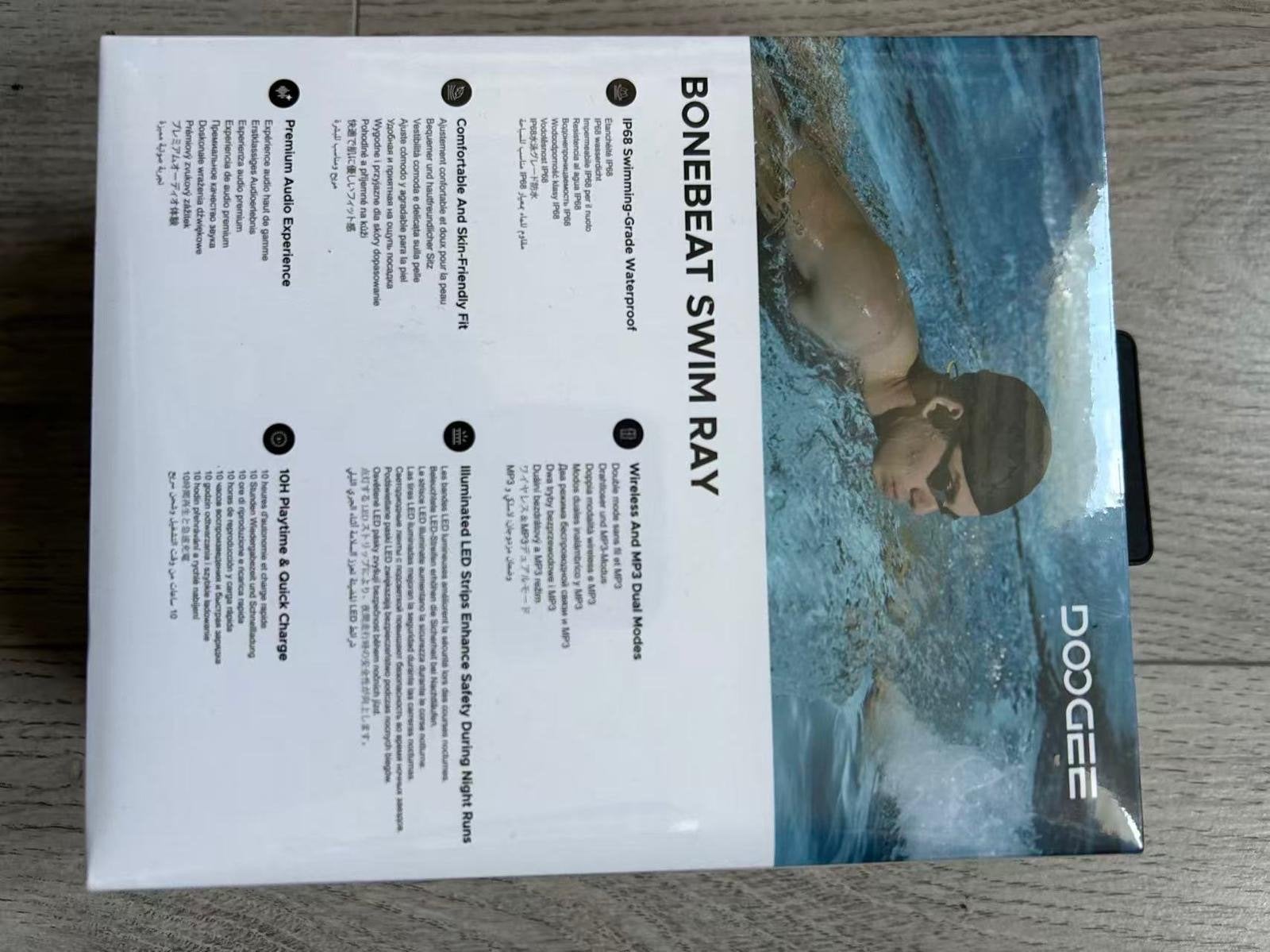Doogee Bonebeat Swim Ray IP68 Waterdichte Bone Conduction Ho, Bone conduction, Nieuw, Zwart, Draadloos
