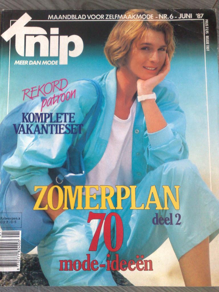 Knipmode kledingpatronen  juni nr. 6 / 1987, Hobby en Vrije tijd, Kledingpatronen, Overige typen, Verzenden, Vrouw, Zo goed als nieuw