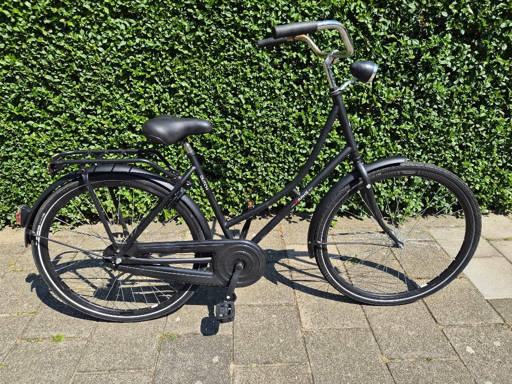 Matzwarte omafiets in nieuwstaat, Fietsen en Brommers, Fietsen | Dames | Omafietsen, Ophalen, Terugtraprem, Raaks, 56 cm of meer