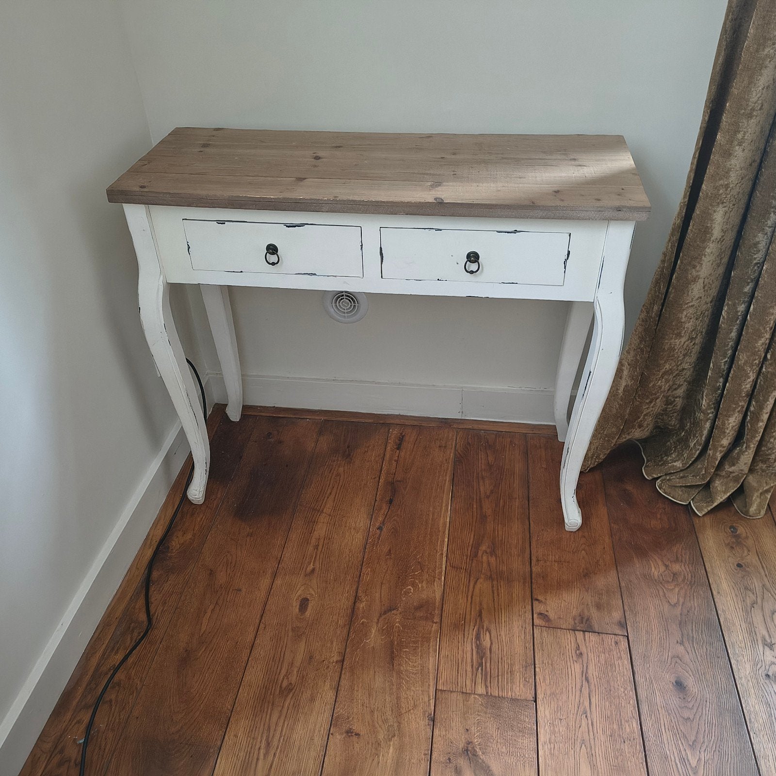 Sidetable/haltafel met 2 lades - landelijke stijl, Ophalen, Gebruikt, 100 tot 150 cm, Landelijke stijl, Shabby Chic