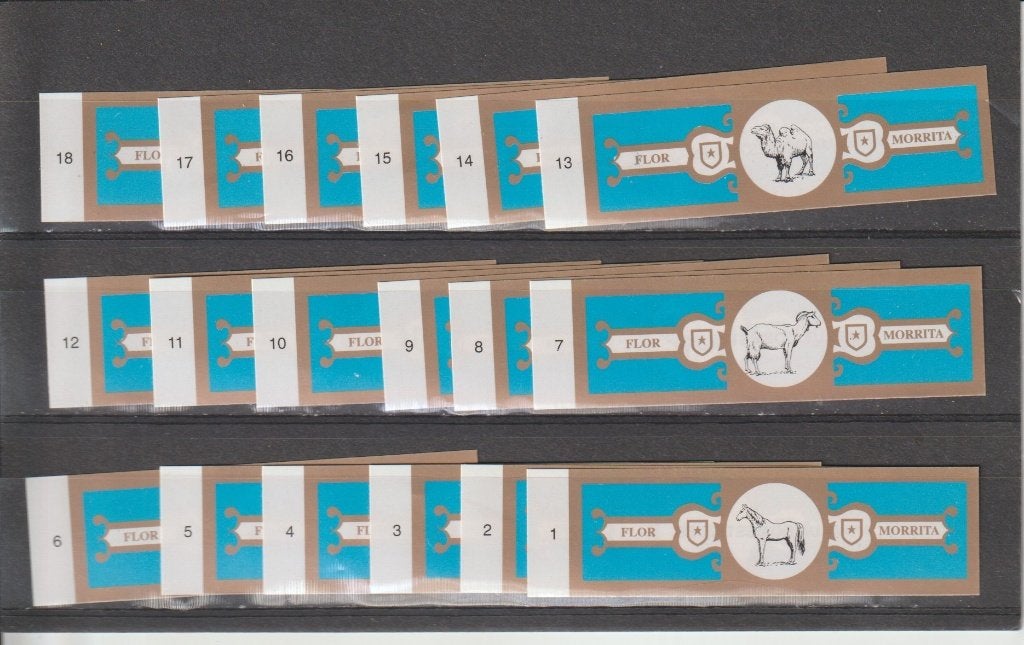 reeks 351  dieren   1-18 sigarenbanden, Ophalen of Verzenden, Zo goed als nieuw, Sigarenbandjes