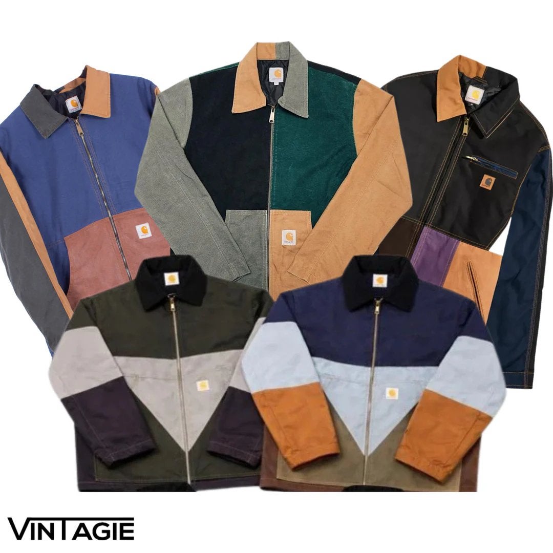 5X CARHARTT PATCHWORK REWORKED JAS, Vintagie, Haulerwijk, Nieuw, Overige maten