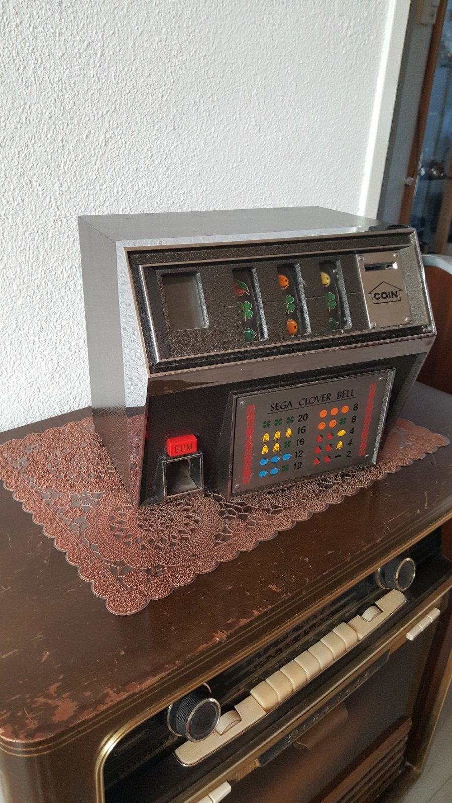 Jaren 50/60 mechanische gokkast, Verzamelen, Automaten | Gokkasten en Fruitautomaten, Ophalen, Zo goed als nieuw, Met sleutels